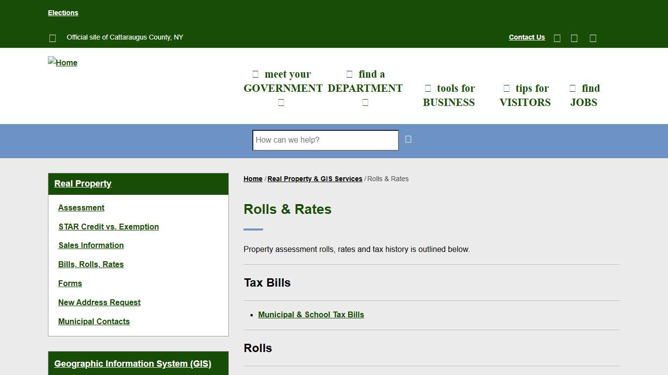 Rolls & Rates | Cattaraugus County Website